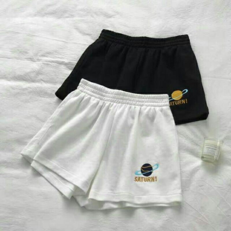 Quần shorts ulzzang nữ họa tiết hành tinh Saturn (quần đùi nữ)