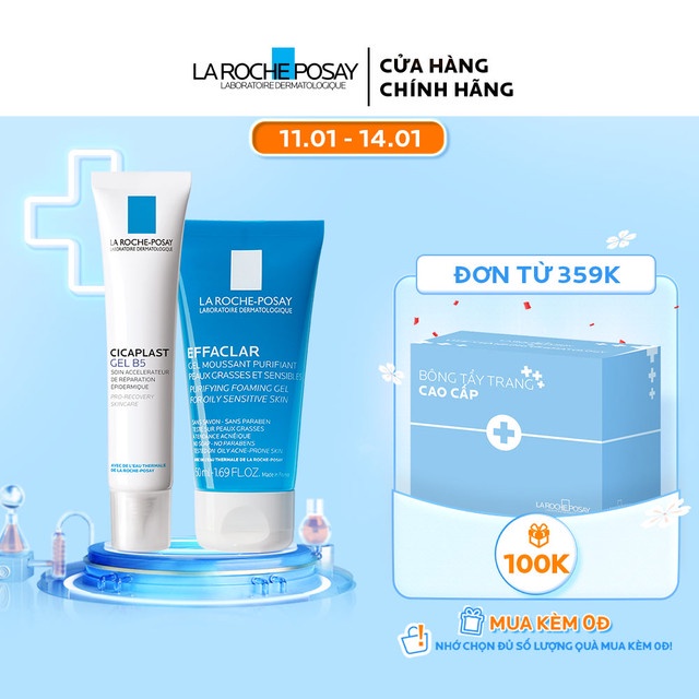 Bộ kem dưỡng giúp làm mờ sẹo, hỗ trợ phục hồi &amp; tái tạo da La Roche Posay Cicaplast Gel B5