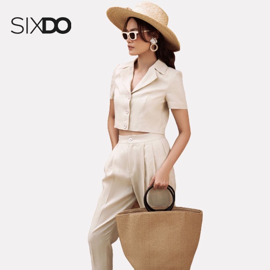 Áo Vest nữ linen dáng lửng một hàng cúc SIXDO