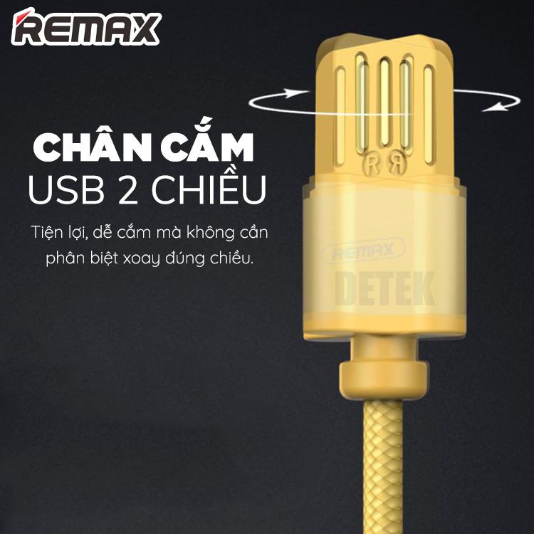 Cáp sạc Nam Châm Cổng Micro USB Remax RC-095m (Vàng/Xám)