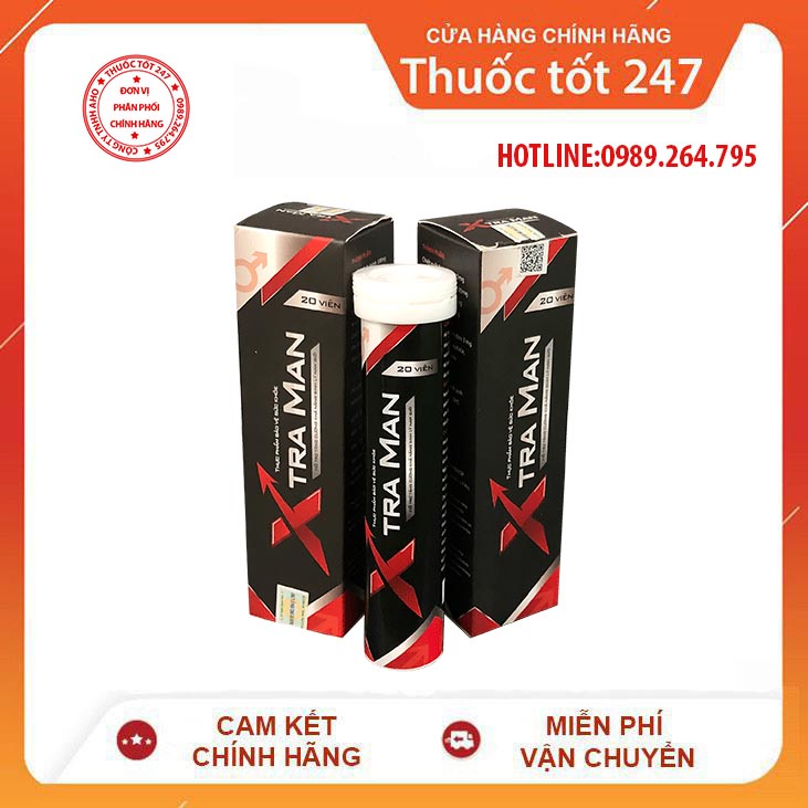 Viên sủi XtraMan tăng cường sinh lý hộp 20 viên chính hãng 100% (1 liệu trình 3 hộp)