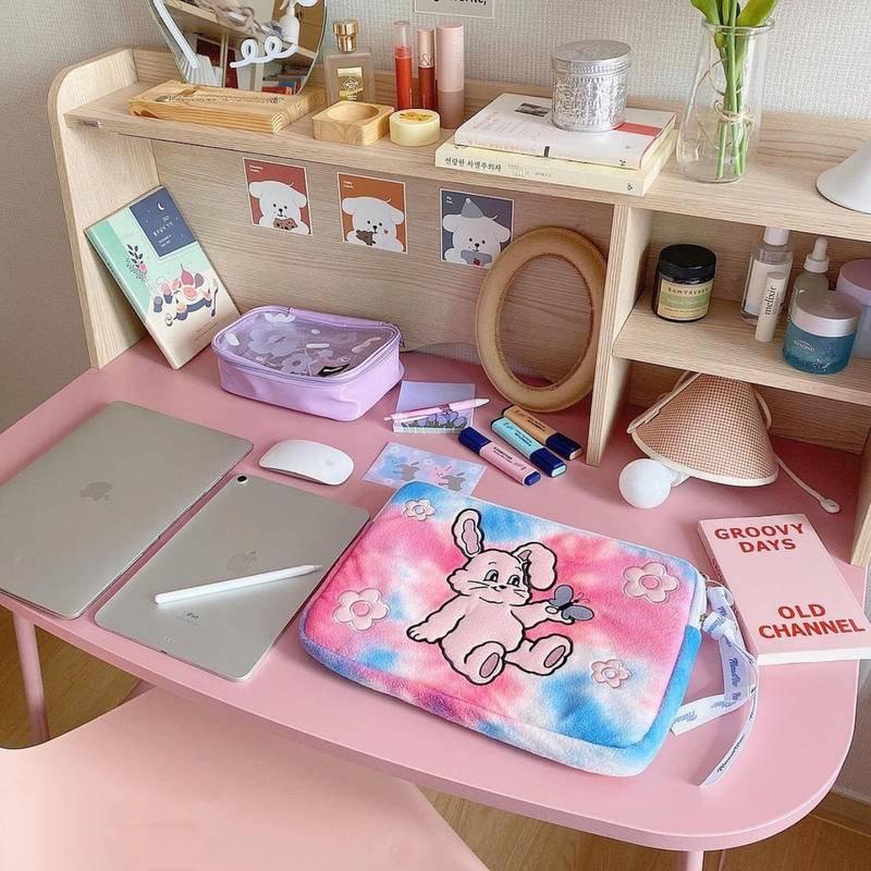 Túi Đựng Máy Tính 11 Inch 13 Inch 15 Inch Thêu Hình Thỏ Phong Cách Hàn Quốc