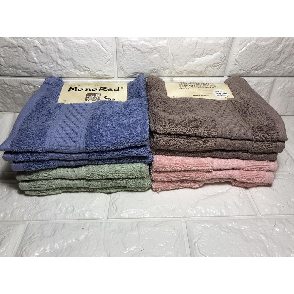 Set 3 khăn mặt cho bé, người lớn cotton thấm hút nước (ảnh thật)