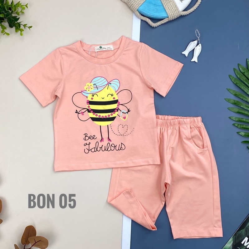 Bộ cotton quần ngố bé gái. Thương hiệu Liti baby. Chất vải cao cấp mềm mịn mát. Form bộ đẹp Size 1-8 (9-25kg).