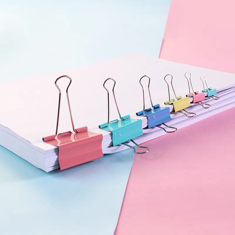 Bán Lẻ Kẹp Tài Liệu Giấy Tờ Văn Phòng Đủ Size - Kẹp Bướm Nhiều Màu Pastel
