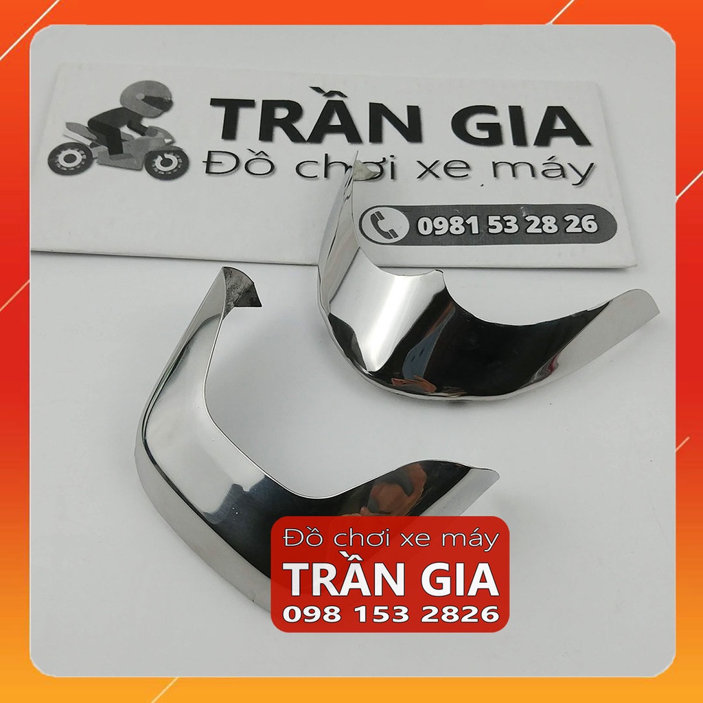 Chỉ mũi dè trước sau inox xe Nozza đời đầu năm 2011-2012-2013, ốp mỏ đuôi dè chắn bùn - phụ kiện trang trí