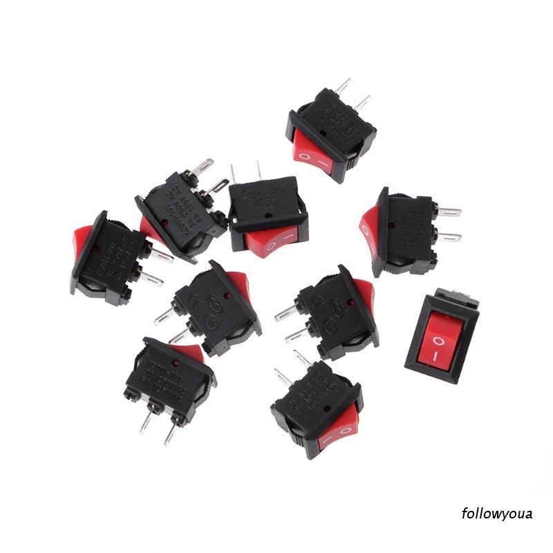 Set 10 công tắc ON/OFF 2 Pin 10x15mm SPST 3A AC 250V dành cho tàu thuyền