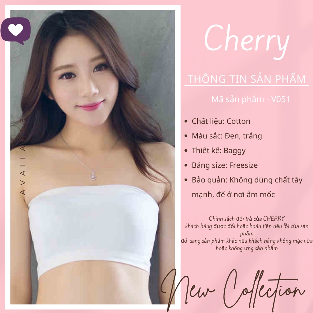 Áo quây ngực croptop bra nhún CHERRY màu trơn cho nữ V051 | BigBuy360 - bigbuy360.vn