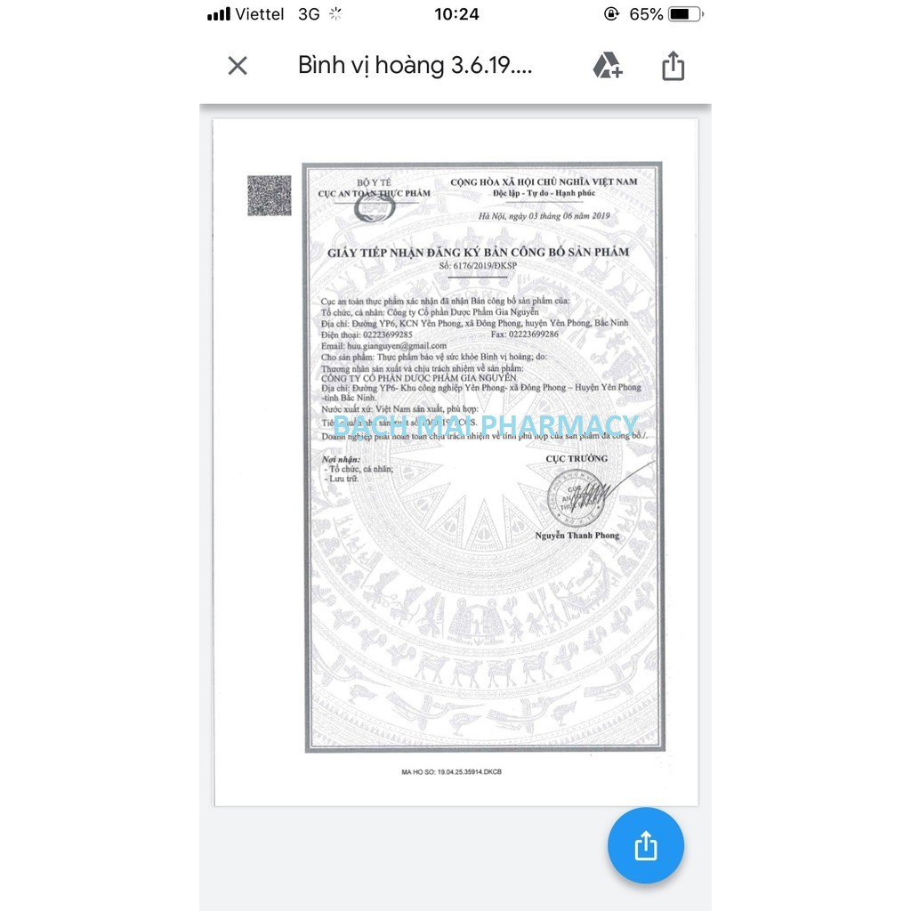 BÌNH VỊ HOÀNG - giảm triệu chứng viêm loét dạ dày - tá tràng