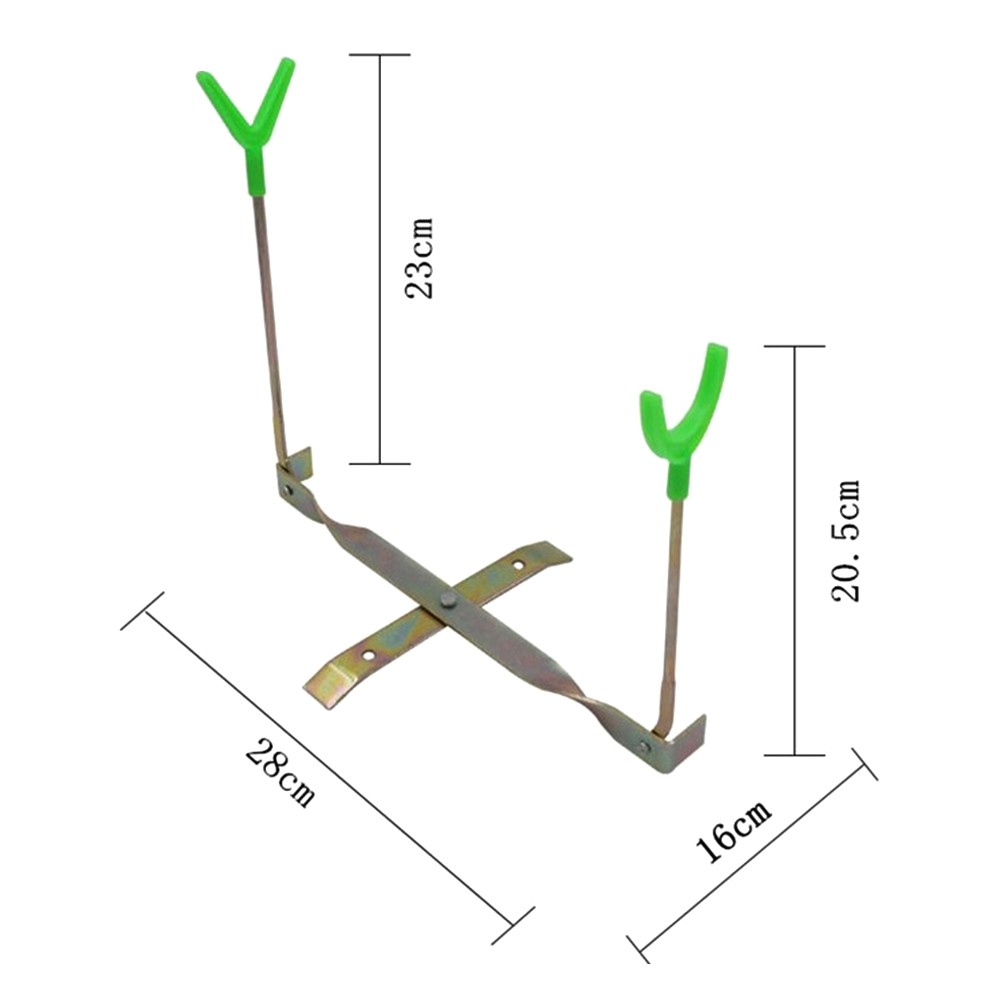 【NeLV】Câu cá trên băng câu cá mùa đông Khung đôi đầu đóng mở Giàn câu cá bằng kim loại Dụng cụ câu cá chuyên nghiệp