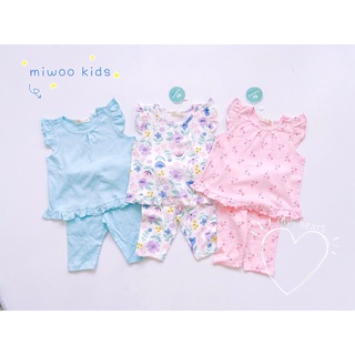 Đồ Bộ Áo Cánh Tiên Quần Lửng Cotton Cho Bé Gái Từ 0 - 4 Tuổi - S1286