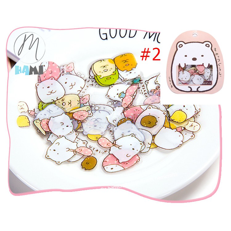 Bộ 50 Miếng Sticker Hình Ngộ Nghĩnh Trang trí scrapbook, sổ tay planner