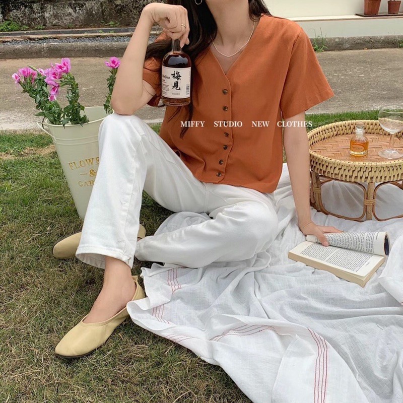 Áo linen tay lỡ
