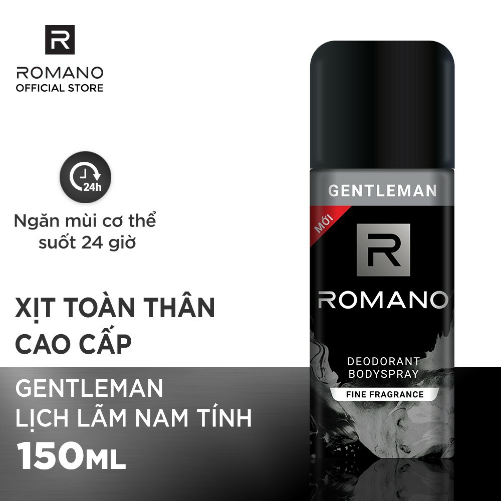 Xịt khử mùi Romano Gentleman 150ml (mẫu mới)