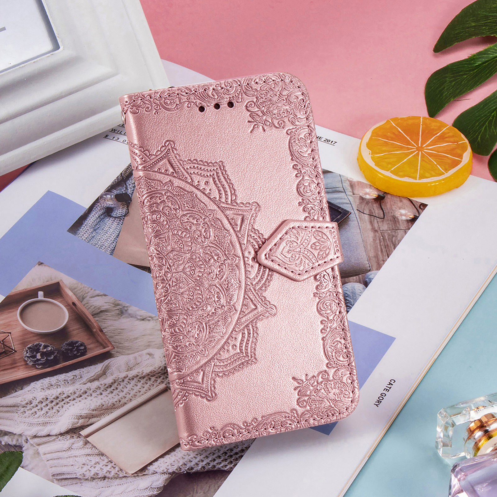 casing Huawei Y5 2018 Y6 2018 No finger Nova 2i Mate 10 Lite mate 20 lite mate 20 pro Honor 7A No finger 7S Phone case Mandala flower Bumper PU Flip Leather Protective Support Cover Wallet card slot blue pink gray purple green black Magnetic