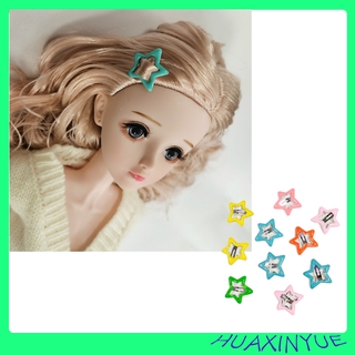 Bộ 10 kẹp tóc nhỏ hình ngôi sao màu sắc ngẫu nhiên xinh xắn đáng yêu dành cho búp bê nữ