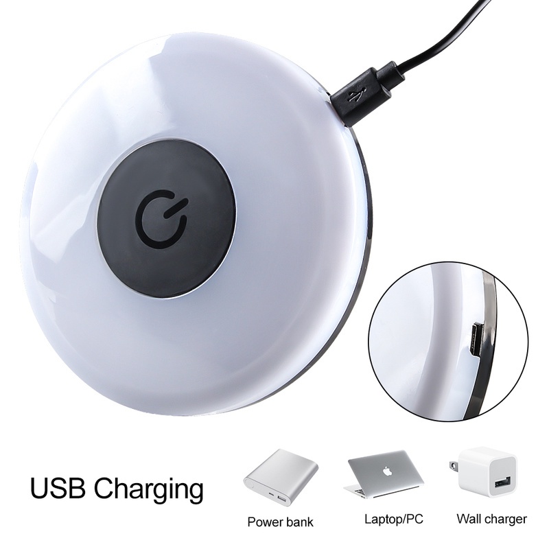 Đèn LED Đọc Sách Không Dây Hình Tròn 3 Màu Tùy Chỉnh Kèm Sạc USB Tiện Dụng Cho Xe Hơi