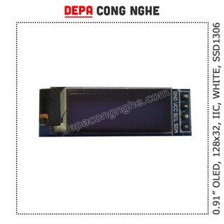 Màn hình oled 0.91 inch, giao tiếp i2c, màu trắng, ssd1306, 128x32