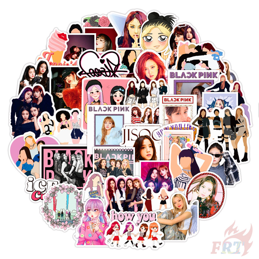 Set 50 miếng dán chống thấm nước họa tiết nhóm nhạc nữ Blackpink Series 02 KPOP JISOO JENNIE ROSÉ LISA
