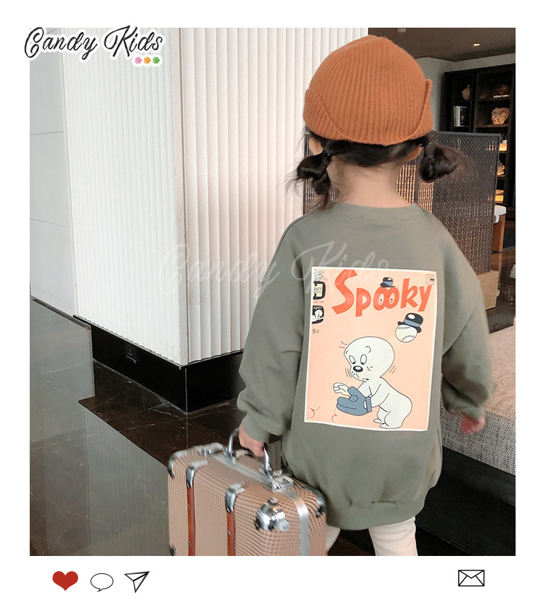 (2-9 Years Old) Children'sCasual  Loose Letter Printed Long Sweater