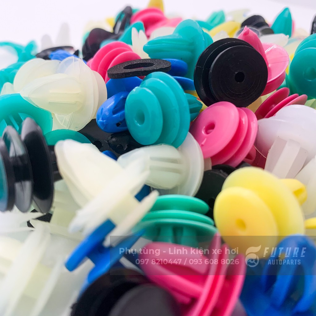 Set Vít nở nhựa, chốt nhựa táp ly  cửa dành cho xe hơi gồm nhiều loại kích cỡ - Future Autoparts