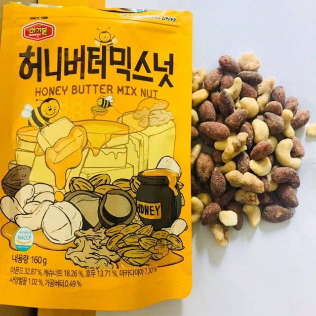 Hạt tổng hợp rang bơ mật ong Hàn Quốc (160k / 160gr)