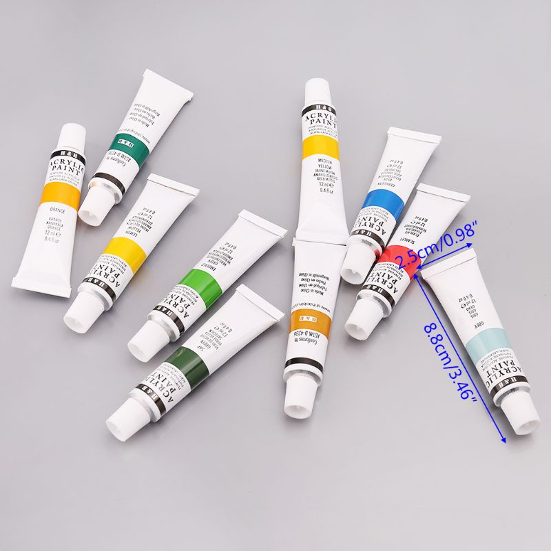 Set 24 Tuýp Màu Acrylic 12ml Vẽ Tranh Chuyên Dụng