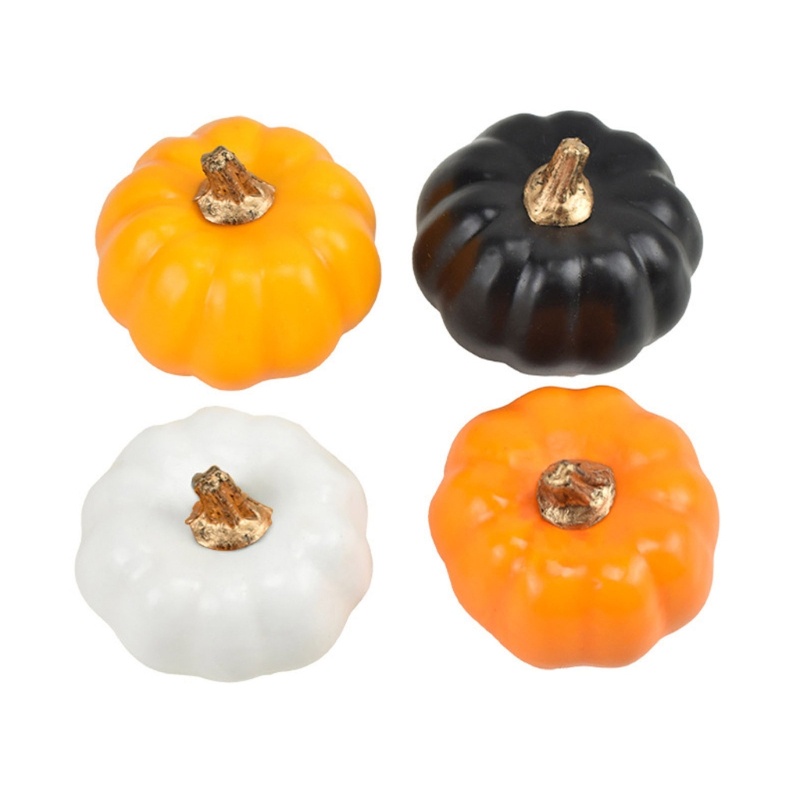 Bộ 12 Quả Bí Ngô Mini Nhân Tạo Dùng Trang Trí Halloween