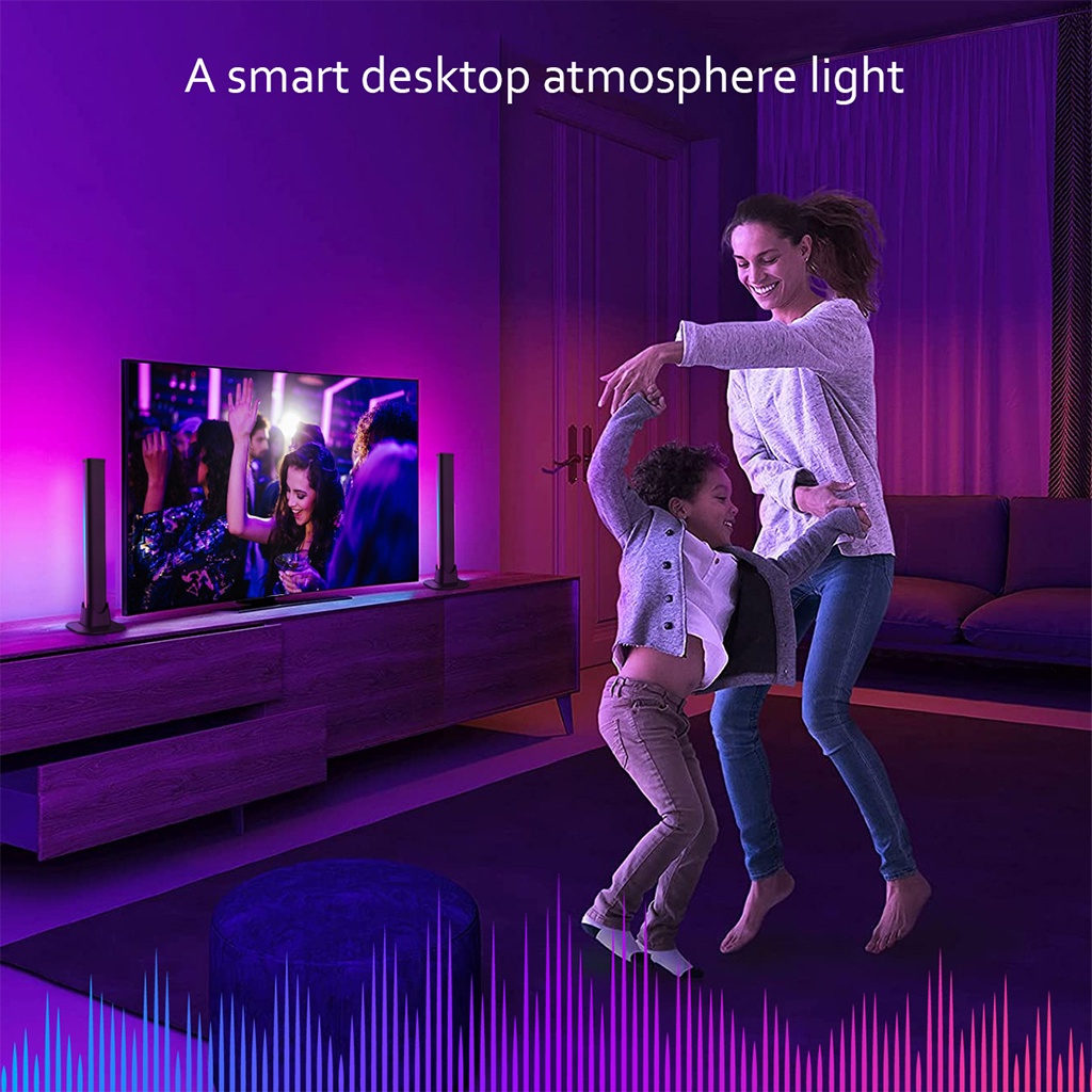 Thanh đèn LED RGB nhiều màu tạo không khí bằng nhôm có hẹn giờ cho TV phòng PC chơi game