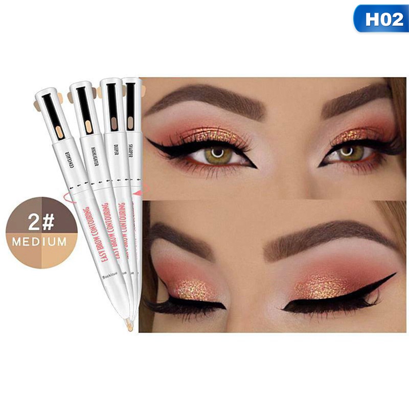 Bút vẽ lông mày tạo khối bắt sáng 4 trong 1 chống nước chống mồ hôi | BigBuy360 - bigbuy360.vn