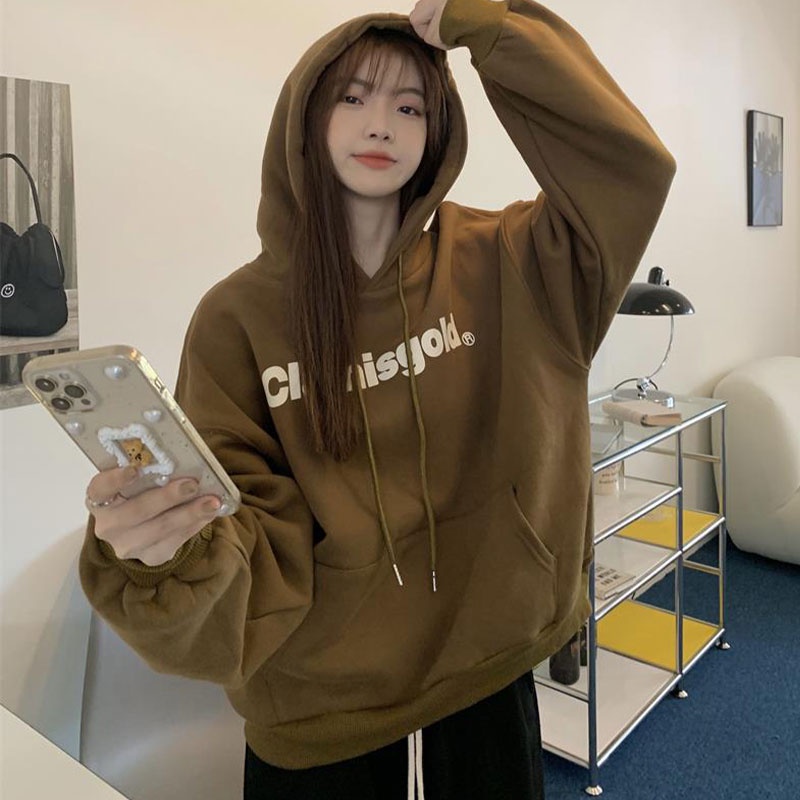 Áo Hoodies Có Nón Dài Tay Thời Trang Hàn Quốc Mới Cho Nữ