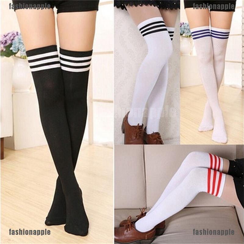 Tất Cotton Dài Qua Gối Thiết Kế Xinh Xắn Cho Nữ