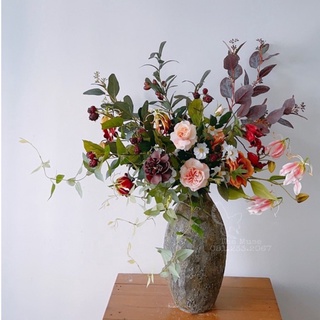 Bình Hoa Lụa Cao Cấp - Phong Cách Garden flower , Bó Hoa Dại - Chất Liệu Cao Cấp