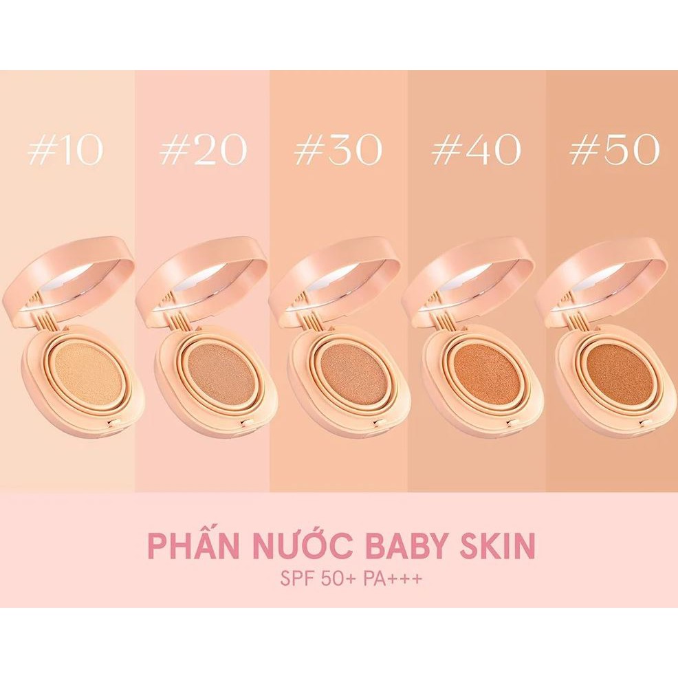 [Phiên Bản Nâng Cấp] Phấn Nước Trang Điểm Che Phủ Cho Lớp Nền Tự Nhiên M.O.I Baby Skin Cushion SPF 50+/PA+++.13g