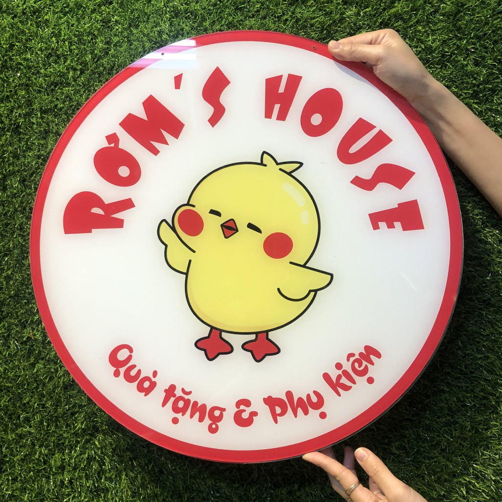 Bảng hiệu mica tròn treo shop - Thiết kế theo yêu cầu