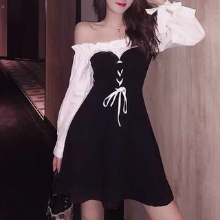 Đầm bẹt vai đan dây