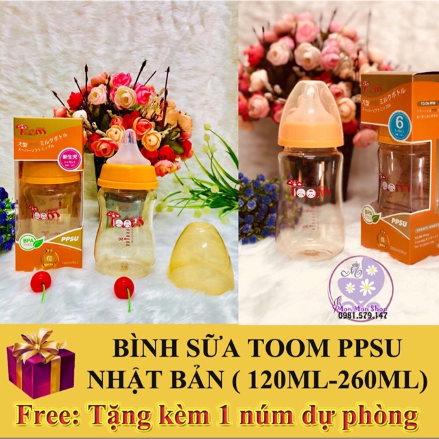 Combo 2 bình Toom nội địa Nhật (tặng núm)
