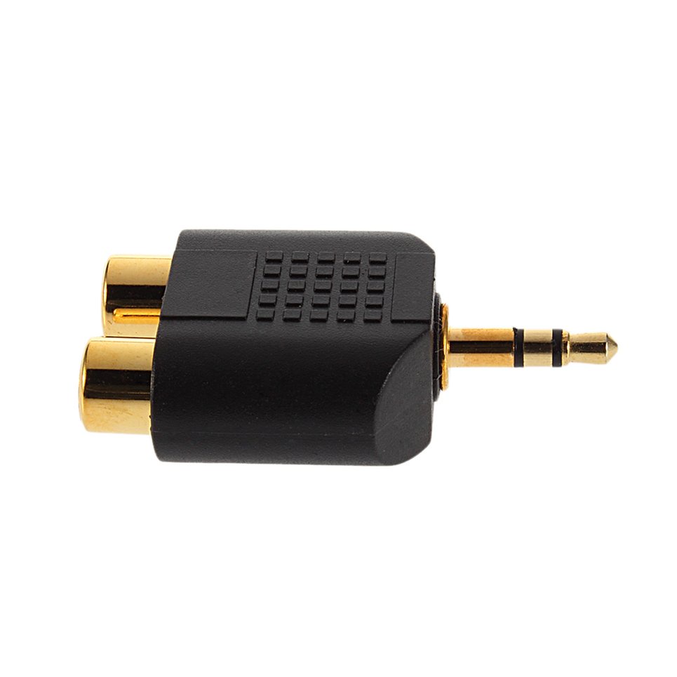Audio Adapters Portable Gold-plated 3.5mm Stereo Plug To 2RCA Female Connector