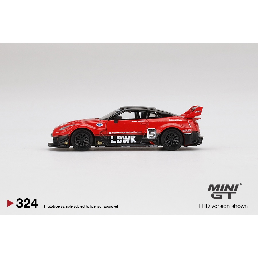 Xe mô hình MINI GT No.324 LB-Silhouette WORKS GT NISSAN 35GT-RR Ver.1 Red/Black 1:64
