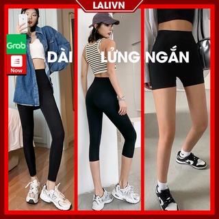 Quần legging dài quần legging ngố lưng cao dày dặn nâng mông 2 túi LALI