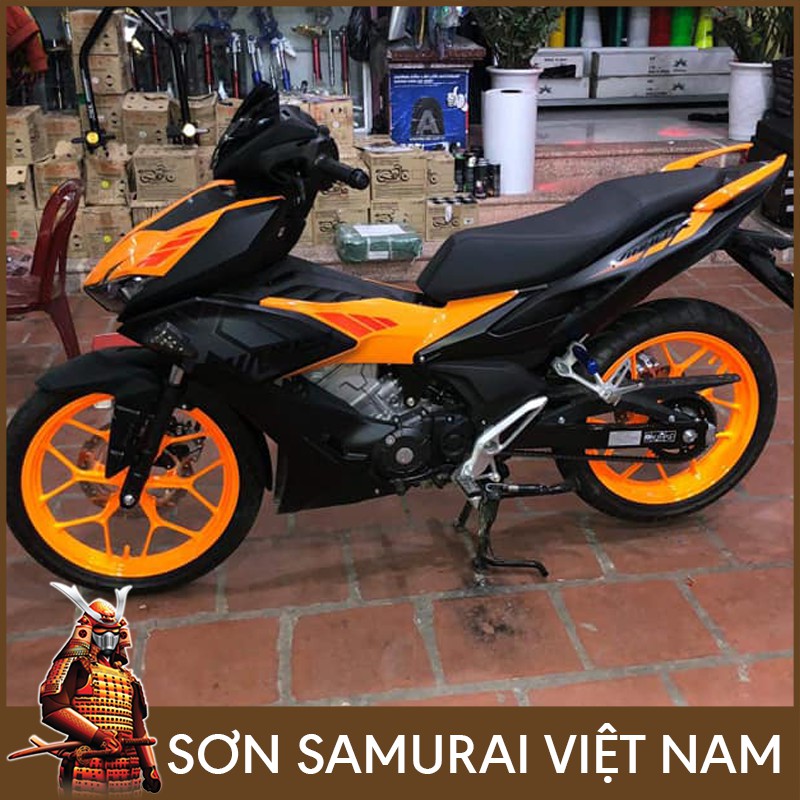 Màu Cam Huỳnh Quang Sơn Samurai - Combo Màu Cam 55 Sơn Xịt Samurai