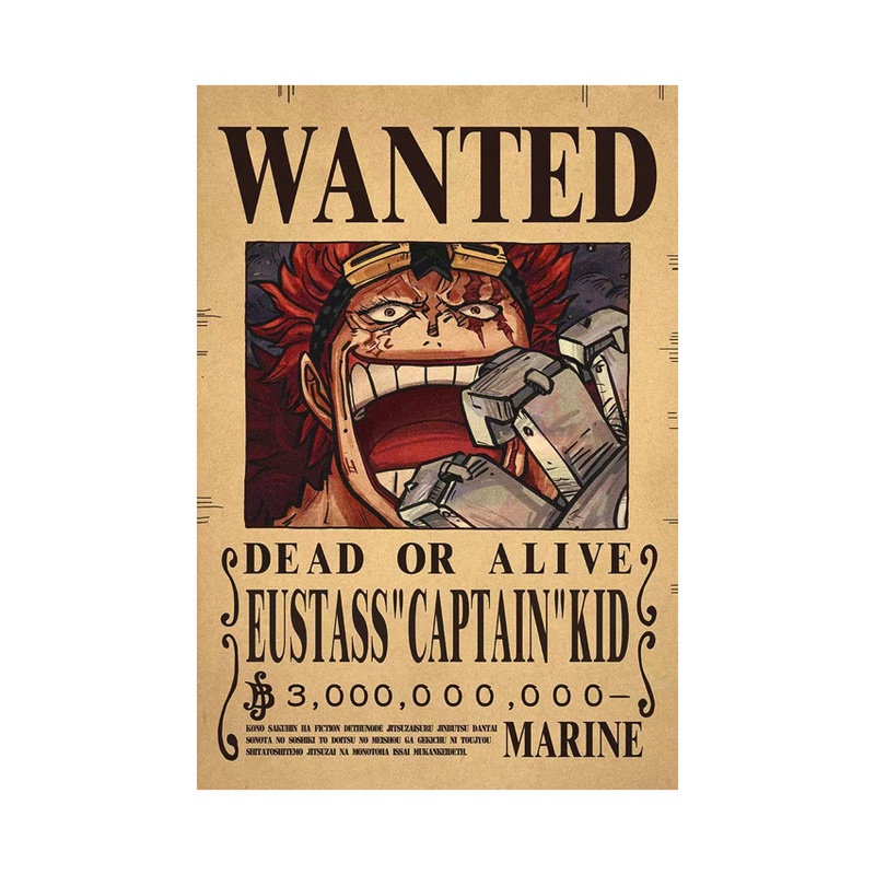 Poster lệnh truy nã One Piece Luffy gear 5 nika poster vintage dán tường phòng ngủ MS: 327