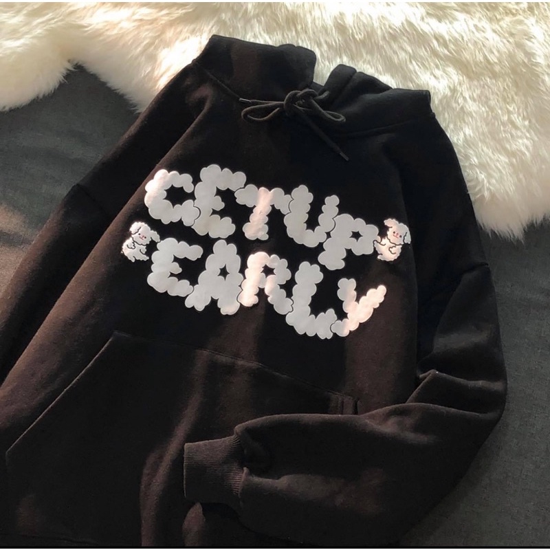 Áo Hoodie Trơn Tay Dài Unisex CETUP EARLY Kèm Clip Chất Vải