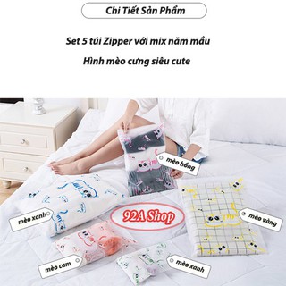 SET 5 TÚI DU LỊCH ZIPPER ĐỰNG ĐỒ