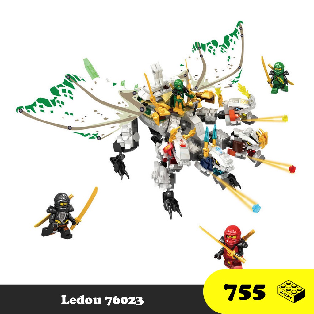 Đồ chơi lắp ráp Rồng ba đầu Ninja Go - Leduo 76023 Dragon Ninjago - 755 mảnh ghép