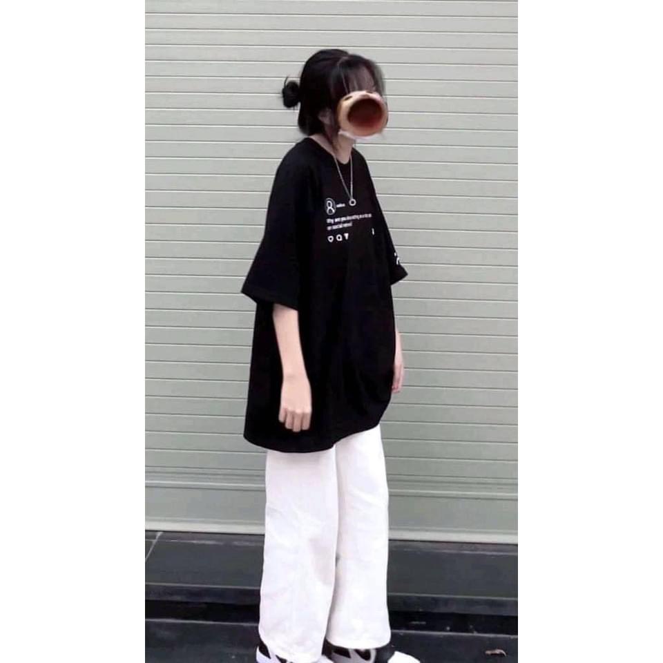 Set bộ nữ quần kaki trắng - Áo phông sadboiz máy ảnh