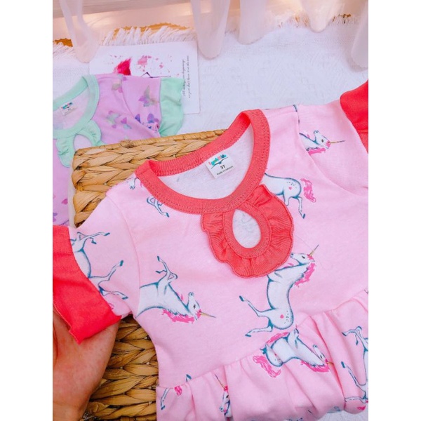 Váy cộc tay bé gái bánh bèo xinh xắn