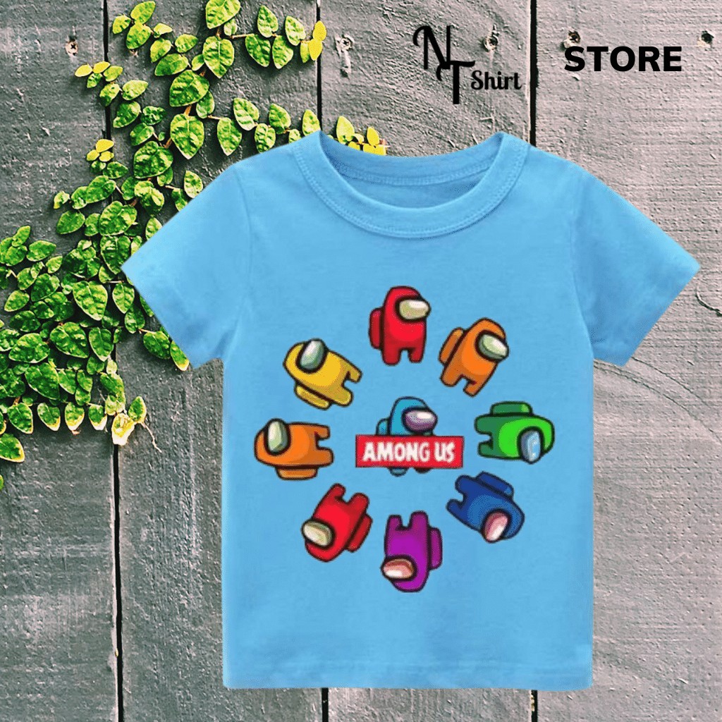 Áo thun bé trai và bé gái, Áo phông trẻ em in hình Game Among US, Áo cotton xịn mặc mát thoải mái NTshirt 03
