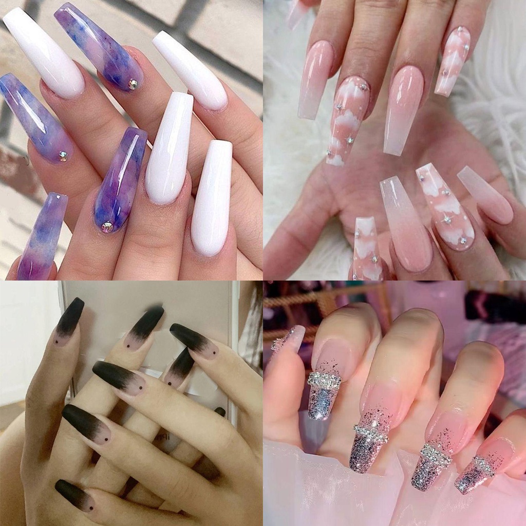 Hộp 24 Móng Tay Giả Múa Ba Lê Che Phủ Toàn Diện