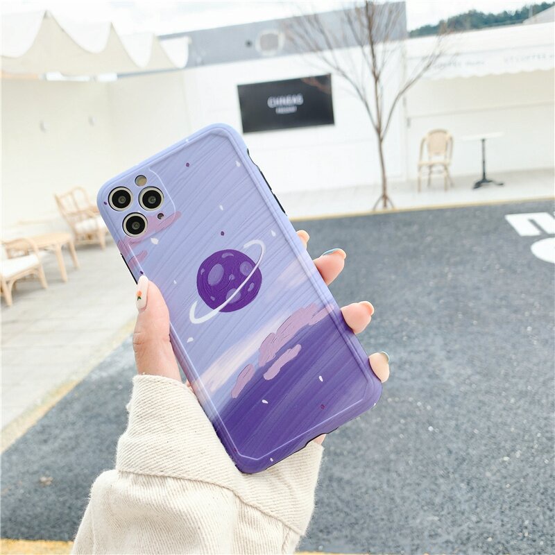 ỐP ĐIỆN THOẠI IPHONE 11 MẪU HOA VÀ MẪU TÍM VŨ TRỤ